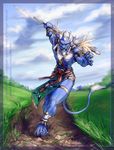  anthro bagheera dasaod feline final_fantasy final_fantasy_x kimahri male mammal outside polearm ronso solo spear video_games 