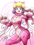  :p animal_costume animal_ears blonde_hair blue_eyes breasts cat_ears claws cleavage cleavage_cutout crown earrings jay_phenrix jewelry large_breasts mario_(series) paws princess_peach solo super_mario_3d_world super_mario_bros. tongue tongue_out yarn 