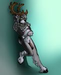  antlers cervine crossed_arms deer flaccid horn looking_at_viewer male mammal nude penis solo 