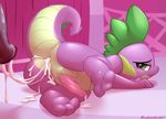  2013 after_sex anal anatomically_correct anus braeburned cum cum_inside cumshot dragon equine erection flare friendship_is_magic gay horse horsecock looking_back male my_little_pony orgasm paws penis pony raised_tail spike_(mlp) spreading 