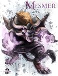  brown_hair charr clothing crest english_text feline guild_wars guild_wars_2 hair horn ifus magic male mammal open_mouth plain_background red_eyes text video_games white_background 