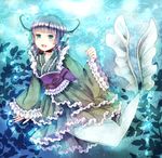  bad_id bad_pixiv_id blue_eyes blue_hair bubble head_fins jaku_sono japanese_clothes kimono long_sleeves mermaid monster_girl obi open_mouth sash short_hair smile solo touhou underwater wakasagihime wide_sleeves 