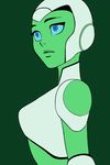  1girl android aya_(green_lantern) blue_eyes breasts dc_comics green_lantern green_lantern_(series) green_lantern_series green_skin sen_(pixiv111638) solo 