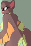  blush breasts butt cute eyewear female glasses looking_at_viewer looking_back mammal nickii nipples pussy solo wings 