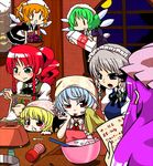  :&gt; :o :p alternate_hairstyle apron baking bat bat_signal bat_wings batman batman_(series) blonde_hair blue_eyes blue_hair blush_stickers bowl braid brooch carrying chibi clock engrish fairy_maid fairy_wings fang flandre_scarlet flying food fruit full_moon grapes green_hair hand_on_own_face handsome_wataru hat hong_meiling indoors izayoi_sakuya jewelry kitchen kitchen_scale logo long_hair maid_headdress milk_carton mob_cap moon multiple_girls night no_hat no_headwear open_mouth patchouli_knowledge puffy_short_sleeves puffy_sleeves purple_hair ranguage red_eyes red_hair remilia_scarlet salt short_hair short_sleeves silver_hair smile spoon tenga tongue tongue_out touhou towel twin_braids typo weighing_scale window wings |_| 