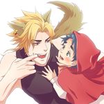  animal_ears bad_id bad_pixiv_id blonde_hair blue_eyes blue_hair child cosplay dio_brando fangs jojo_no_kimyou_na_bouken jonathan_joestar kemonomimi_mode little_red_riding_hood little_red_riding_hood_(grimm) little_red_riding_hood_(grimm)_(cosplay) multiple_boys parody red_eyes tail time_paradox vampire wolf_ears wolf_tail younger yukimaru_choco 