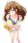  breasts brown_eyes brown_hair cheerleader chuunibyou_demo_koi_ga_shitai! cleavage hair_ornament hairclip ishizu_kayu long_hair nibutani_shinka pom_poms side_ponytail 