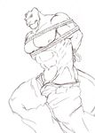 angry anthro biceps big_muscles bound clothed clothing feline flaccid fur half-dressed hands_tied male mammal manya muscles nipples panther pants pecs penis plain_background rope sketch solo topless white_background 