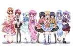  :d :o ^_^ ankle_lace-up blonde_hair blue_hair blush boots bow brown_eyes brown_hair closed_eyes cross-laced_footwear dress fang flower fujii_masami glasses green_eyes hair_bow hair_flower hair_ornament hair_ribbon hakamada_hinata hakamada_kagetsu headband high_heels highres japanese_clothes kashii_airi kneehighs legs lolita_fashion long_hair mimi_balguerie minato_tomoka misawa_maho mole multiple_girls nagatsuka_saki nora-toro open_mouth pantyhose pink_hair purple_hair ribbon rou-kyuu-bu! short_hair side_ponytail silver_hair smile striped striped_legwear takenaka_hiiragi takenaka_tsubaki very_long_hair wa_lolita white_background yellow_eyes 