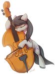  bow_(stringed_instrument) bow_tie cello cutie_mark equine eyes_closed female feral friendship_is_magic fur grey_fur hair horse long_hair mammal musical_instrument my_little_pony octavia_(mlp) plain_background pony solo vellaart white_background 
