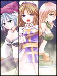  archbishop beret blue_eyes brown_eyes brown_hair green_eyes grey_hair hachipocchi hat magic multiple_girls ragnarok_online ranger ranger_(ragnarok_online) scarf short_hair warlock_(ragnarok_online) 