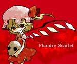  bad_id bad_pixiv_id blonde_hair character_name flandre_scarlet hat ica red_eyes short_hair skull solo touhou vampire wings 