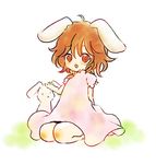  animal_ears bad_id bad_pixiv_id brown_hair bunny bunny_ears ica inaba_tewi red_eyes short_hair solo touhou 