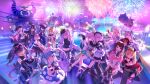  6+girls ;d absurdres aerial_fireworks airani_iofifteen alternate_costume android animal_ear_hairband animal_ears apron artist_request asymmetrical_horns asymmetrical_legwear balloon baseball_cap beret black_hair black_shoes blonde_hair blue_hair body_fur braid breasts brown_hair cat_ear_hairband cat_ears cat_girl cat_tail character_balloon closed_eyes clothing_cutout colored_inner_hair company_name cone_hair_bun demon_girl double_bun dress eyewear_on_headwear fake_animal_ears feather-trimmed_jacket fireworks fox_ears fox_girl fox_tail frilled_dress frills gloves glowstick grey_hair hair_bun hairband hat highres holding holding_glowstick holding_ice_cream_cone hololive hololive_dreams hololive_english hololive_indonesia horns huge_horns ice_cream_cone jacket japanese_clothes katana kazama_iroha la+_darknesss lion_ears lion_girl lion_tail long_hair maid_apron maid_headdress midriff mismatched_legwear multicolored_hair multiple_girls nekomata_okayu nerissa_ravencroft night official_art one_eye_closed one_side_up open_clothes open_jacket ouro_kronii outdoors pants partially_fingerless_gloves peaked_cap pink_hair ponytail purple_hair rabbit_ears rabbit_girl roboco-san second-party_source shiori_novella shirakami_fubuki shirt shishiro_botan shoes short_hair sidelocks smile split-color_hair standing sword sword_on_back tail tokoyami_towa twin_braids twintails udin_(kureiji_ollie) uneven_horns usada_pekora vestia_zeta virtual_youtuber weapon weapon_on_back white_dress white_hair yuzuki_choco 