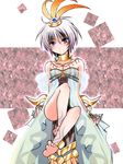  bad_feet bare_shoulders barefoot blue_eyes feathers feet hachipocchi hair_ornament jewelry ragnarok_online ragnarok_online_ds shaman_(ragnarok_online) short_hair sierra_(ro) silver_hair solo 