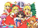  alice_margatroid blonde_hair chigo christmas gloves hakurei_reimu ibuki_suika kirisame_marisa multiple_girls patchouli_knowledge santa_costume shanghai_doll touhou yakumo_yukari 