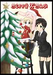  christmas copyright_request multiple_girls ootaka_narumi thighhighs zettai_ryouiki 