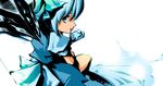  blue_eyes blue_hair cirno dain food popsicle solo touhou wings 