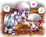  ? bad_id bad_pixiv_id bat_wings blonde_hair blue_eyes blue_hair chibi drawing flandre_scarlet hairband hat heart instrument izayoi_sakuya maid multiple_girls musical_note photo_(object) recorder red_eyes remilia_scarlet ribbon short_hair silver_hair touhou wings yukibina 