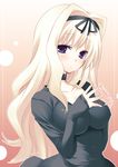  any_(trueblue) blonde_hair blue_eyes blush breasts choker dress embarrassed hairband impossible_clothes impossible_dress kusugawa_sasara large_breasts long_hair solo tears to_heart_2 very_long_hair 