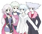  3boys blue_eyes blue_hair collar go_rock_squad green_eyes green_hair mirai_(pokemon) multiple_boys multiple_girls non-web_source pink_hair pokemon pokemon_(game) pokemon_ranger purple_hair red_eyes white_hair yarai_(pokemon) youji_(pokemon) yuuki_(pokemon_ranger) 