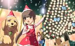  2girls christmas dog multiple_girls okina_ika original wallpaper 