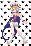  :o angol_mois grey_hair hat jpeg_artifacts keroro_gunsou megumi_ryouko open_mouth short_hair solo star yellow_eyes 