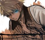  artist_request blonde_hair choker glowing glowing_eyes guy_cecil lowres male_focus solo tales_of_(series) tales_of_the_abyss 