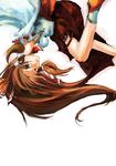  brown_hair dain detached_sleeves hakurei_reimu long_hair solo touhou 