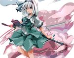  bad_id bad_pixiv_id blue_eyes dain hairband hitodama konpaku_youmu konpaku_youmu_(ghost) short_hair solo sword touhou weapon white_hair 