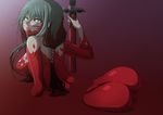  ao_madoushi ass black_hair blood blood-c blood_on_face breasts glasses katana kisaragi_saya large_breasts long_hair looking_at_viewer nude red_eyes sideboob solo sword vampire very_long_hair weapon 