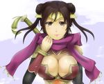  1girl breasts double_bun highres large_breasts looking_at_viewer sakuama solo 