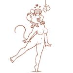  breasts buckteeth cheese cute female joe_randel mammal monochrome mouse nude plain_background pussy rodent sketch solo white_background 