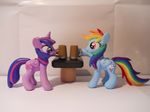  2013 absurd_res cider cup cutie_mark duo equine female friendship_is_magic hair hi_res hoikarnage horn horse model multi-colored_hair my_little_pony pegasus pony purple_eyes rainbow_dash_(mlp) rainbow_hair real table twilight_sparkle_(mlp) winged_unicorn wings 