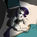  bed blue_eyes br-david corset cutie_mark equine female feral friendship_is_magic fur horn horse lying mammal my_little_pony on_back open_mouth pony rarity_(mlp) solo spread_legs spreading tongue tongue_out unicorn white_fur 