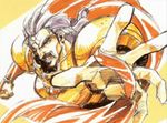  90s armor facial_hair fatal_fury illustration king_of_fighters kof mustache official_art oobari_masami purple_hair snk wolfgang_krauser 