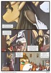  angry anthro big_breasts big_ears black_hair blue_eyes breasts brushing_hair canine collar comic corset dragon dress female fenfen_maria_esteban fennec feretta feretta(artist) fox hair horn mammal mistress_(feretta) red_panda robes tale_of_tails tot white_hair 