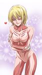  blonde_hair blue_eyes female_titan heart image_sample kenji_(kenji0926) md5_mismatch one_eye_closed pixiv_sample shingeki_no_kyojin short_hair solo 