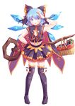  alternate_costume blue_eyes blue_hair boots bow cirno full_body hair_bow halloween highres pandako short_hair solo thigh_boots thighhighs touhou transparent_background wings 