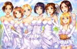  annie_leonhardt christa_renz cleavage elbow_gloves hanji_zoe mikasa_ackerman necklace petra_ral sasha_browse shingeki_no_kyojin suika01 wedding_dress ymir_(shingeki_no_kyojin) 