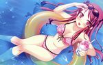  bikini cleavage hinomiya_ayari ice_cream ko~cha long_hair red_eyes red_hair scan swimsuit water wet windmill witch&#039;s_garden 