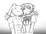  :3 abs bad_id bad_pixiv_id bow bowtie closed_mouth drill_hair empty_eyes frown greyscale kyubey magical_girl mahou_shoujo_madoka_magica monochrome monster muscle o_o pointy_ears simple_background smile tomoe_mami twin_drills wavy_mouth white_background yukimizu 