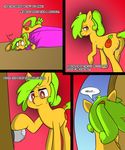  3mangos anus bed blush colored comic cutie_mark dialog english_text equine female feral hair horse inside mammal mango_(character) monochrome my_little_pony original_character pony pussy pussy_juice solo standing sweat text walking 