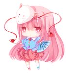  :o bad_id bad_pixiv_id blouse bubble_skirt chibi expressionless fan folding_fan fox_mask hata_no_kokoro kneehighs long_hair long_sleeves looking_at_viewer mask mismatched_legwear mixed_media moseley outstretched_arm pink_eyes pink_hair ribbon simple_background skirt solo star touhou triangle very_long_hair white_background x 