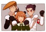  animal_ears armband black_hair brown_hair danganronpa danganronpa_1 fujisaki_chihiro gloves ishimaru_kiyotaka long_hair luo_zi male_focus multiple_boys oowada_mondo otoko_no_ko red_eyes smile uniform 