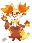  bad_tumblr_id delphox fang fire gen_6_pokemon highres no_humans orange_eyes pokemon pokemon_(creature) solo suikuzu 