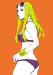  bikini blonde_hair chounorin eyewear_on_head higashikata_hato jojo_no_kimyou_na_bouken jojolion long_hair red_eyes solo sunglasses swimsuit 