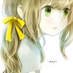  1girl blonde_hair braid child green_eyes lowres mari_(marixrian) profile solo 