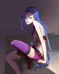  :p aerlai bad_deviantart_id bad_id bandolier bangs bare_shoulders bikini_top blue_hair braid flat_chest jinx_(league_of_legends) league_of_legends long_hair miniskirt purple_eyes purple_legwear single_thighhigh sitting sketch skirt solo thighhighs tongue tongue_out twin_braids 