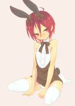  animal_ears bunny_ears free! matsuoka_rin pantsu thighhighs trap 